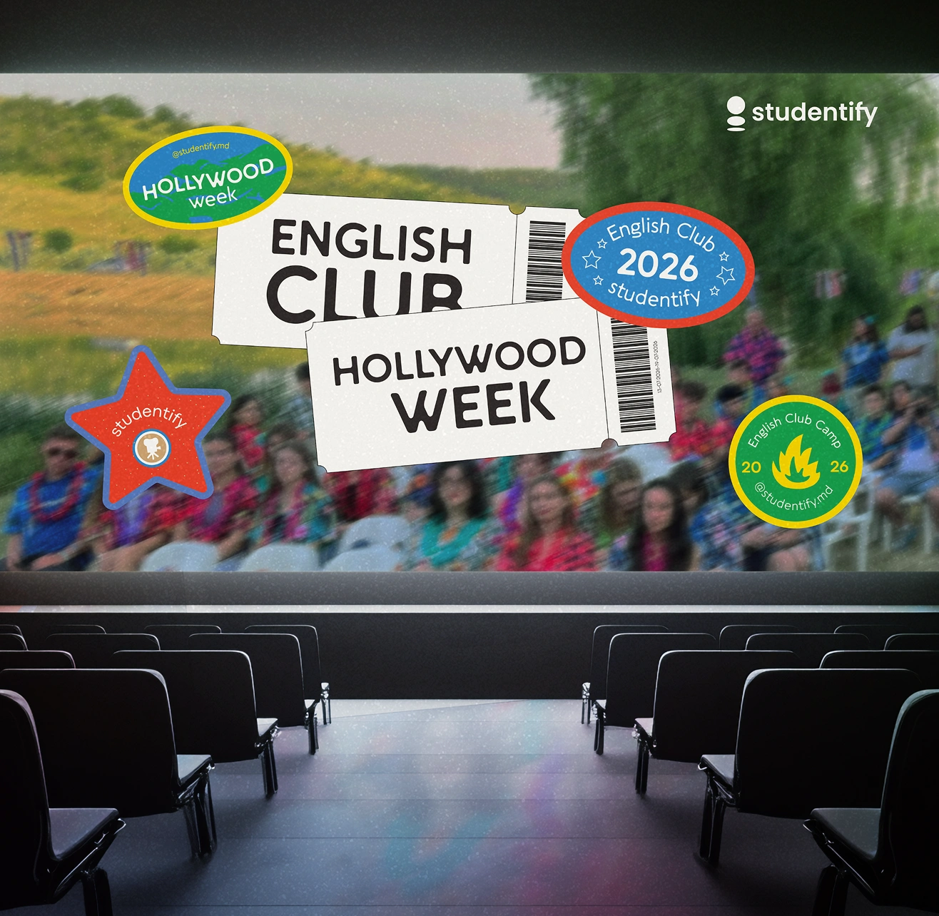 English Club — Hollywood Week 2026 graphic design